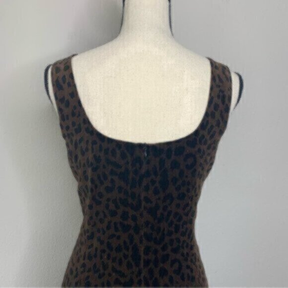 Jones New York Cheetah Print Vintage Suede Fitted Cocktail Dress - Picture 6 of 11